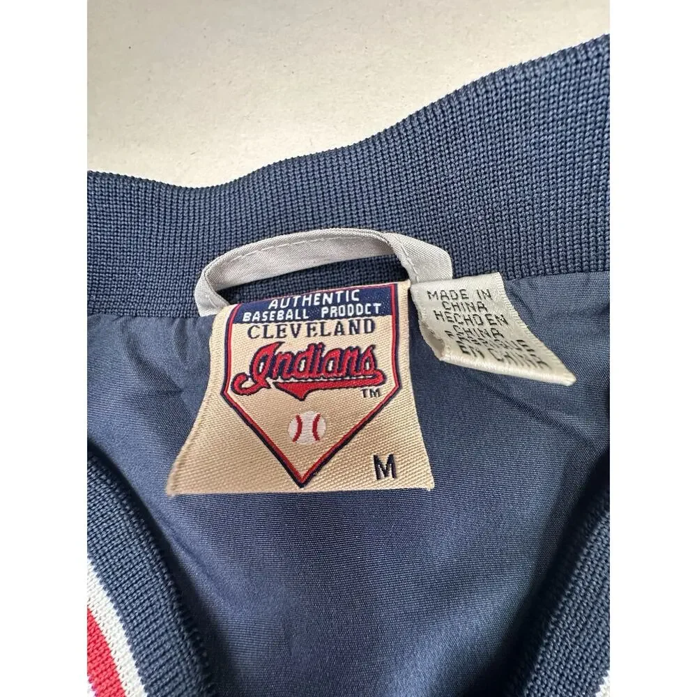 VTG Y2K Cleveland Indians Guardians Wahoo MLB Windbreaker Pullover SZ M Gray - Picture 11 of 12